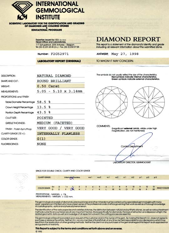 Foto 9 - Diamant 0,50 Carat IGI Lupenrein Top Wesselton 2 Mal VG, D5655