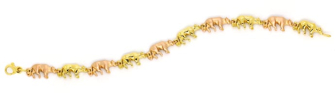 Foto 1 - Designer-Armband aus Katzen in 18K Gelbgold und Rotgold, K3177
