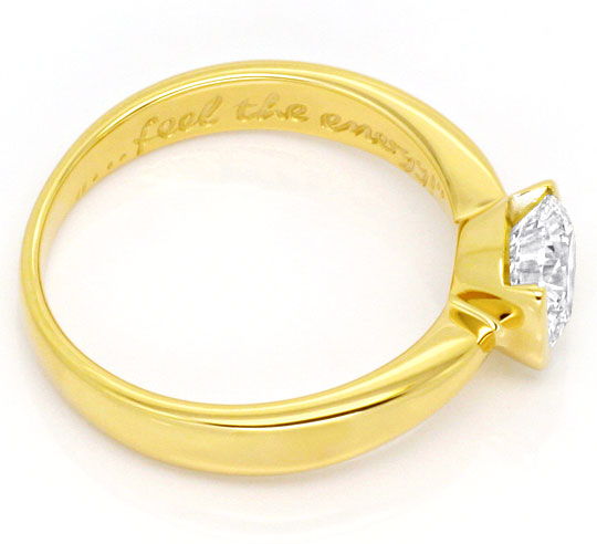 Foto 3 - Moderner Brillant-Diamant-Ring Einkaraeter 14K Gelbgold, R2575