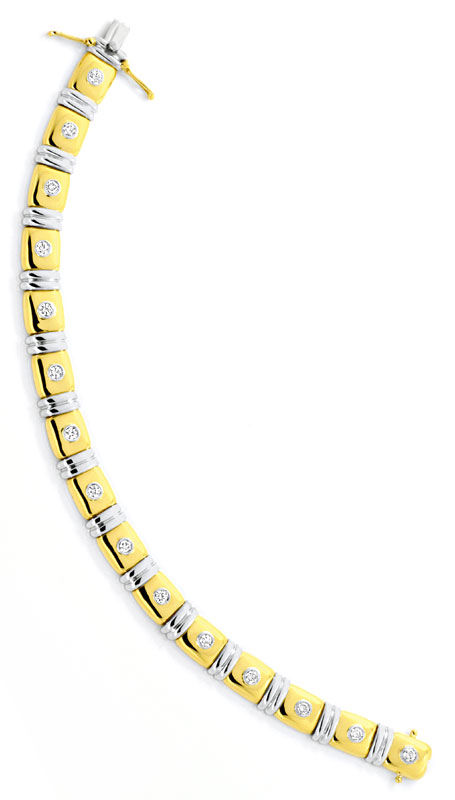 Foto 3 - Diamantarmband, 15 Brillanten Gelbgold-Weißgold, S3934