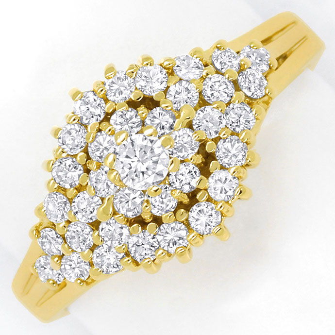 Foto 2 - Dekorativer Gelbgold-Diamantring mit 0,70ct Brillanten, S9398